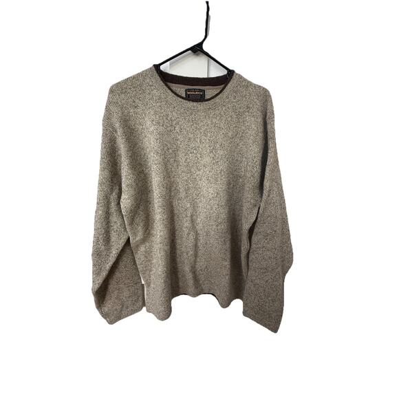 Vintage WOOLRICH Men’s Khaki Pullover Wool Blend Sweater Winter Size Large - Picture 1 of 8